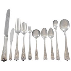 Winthrop by Tiffany Sterling Silver Flatware Set 12 Service 125pc Dinner B Mono