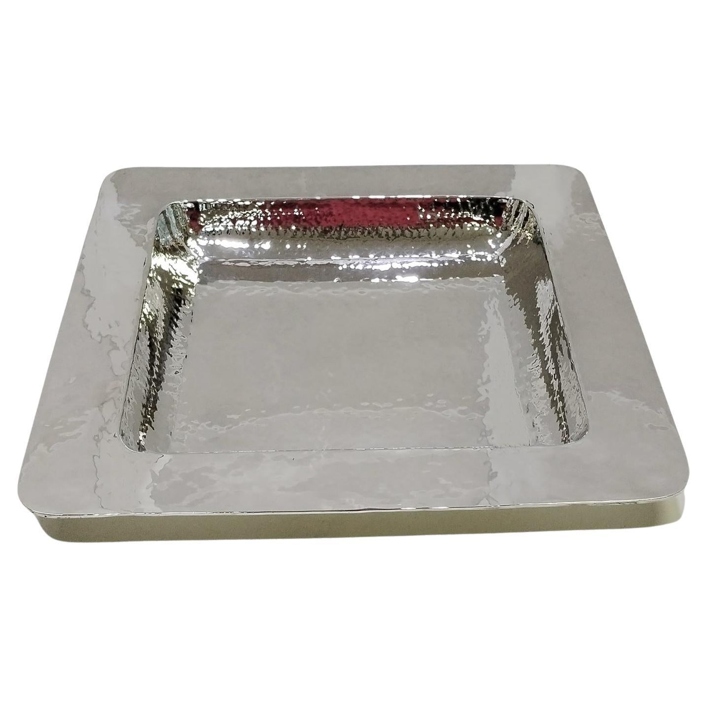 XXI Cebtury Italian Sterling Silver hammered centerpiece