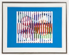 Agam Silkscreen Mod Judaica Lithograph Hand Signed Israeli Kinetic Op Art Print