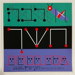 Agam Silkscreen Mod Judaica Lithograph Hand Signed Israeli Kinetic Op Art Print