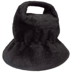 Vintage Yves Saint Laurent 1960s Felted Fur Top Handle Bucket Hat