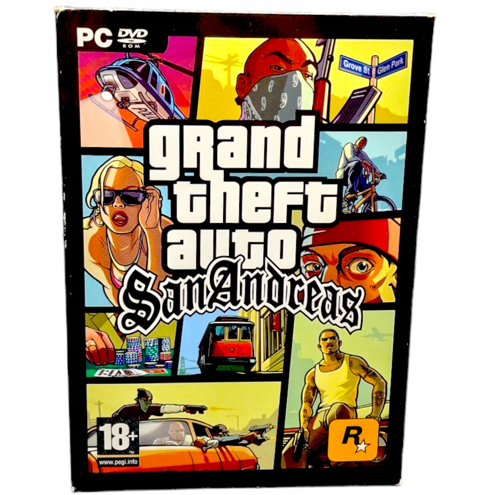 Grand Theft Auto San Andreas PC BOX kartonowa nasuwa mapa GTA SA PC ...