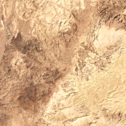 satellite view of the region around Jebel esh Shera