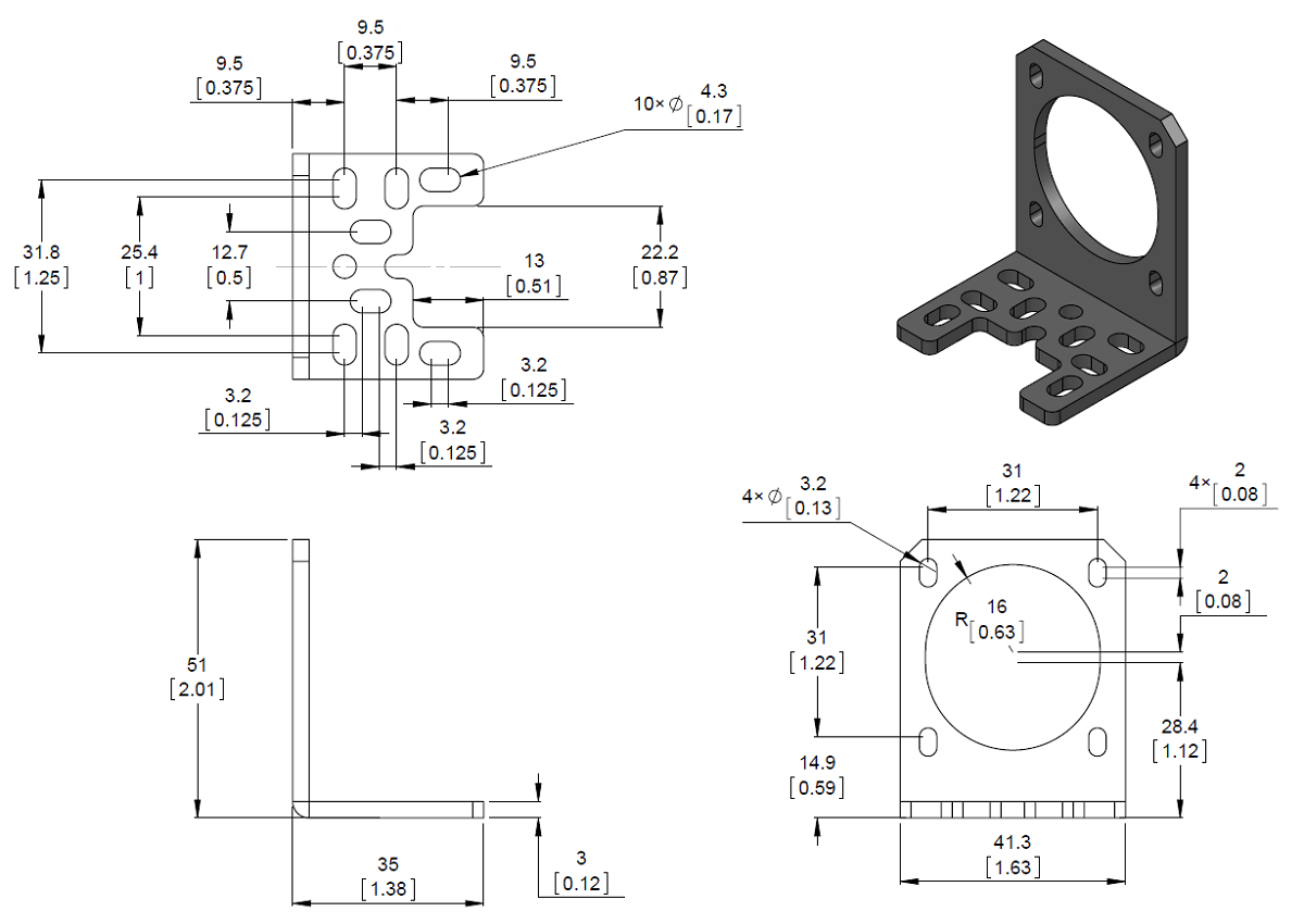 Nema 17 Stepper Motor Dimensions