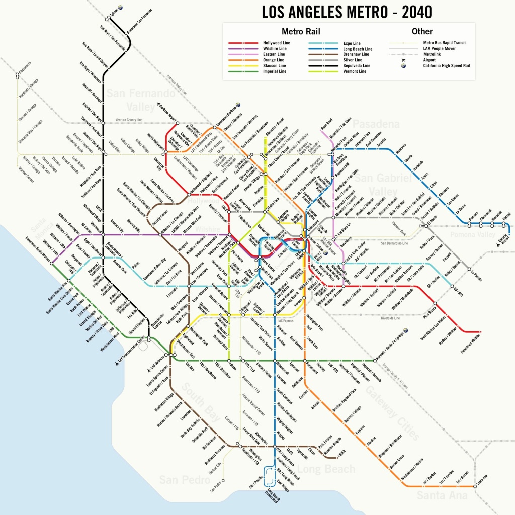 Map: A potential 2040 Los Angeles Metro subway system map | 89.3 KPCC