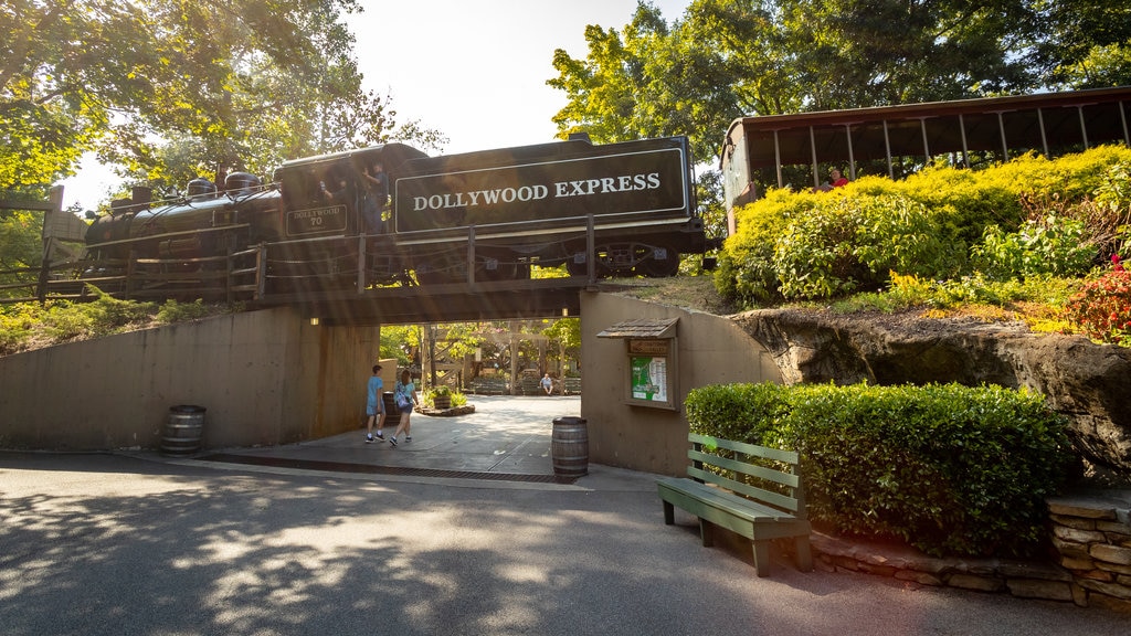 Dollywood showing railway items and signage