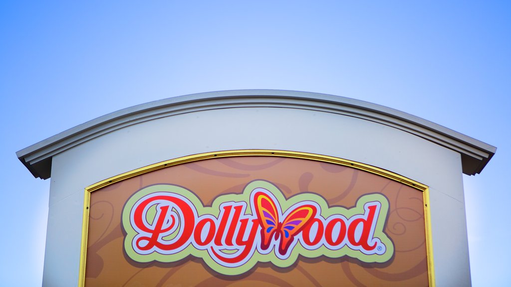 Dollywood which includes signage and rides