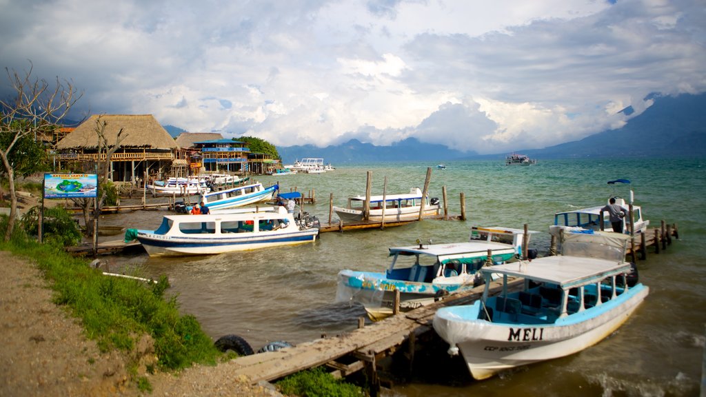 Panajachel which includes a lake or waterhole, boating and a bay or harbor