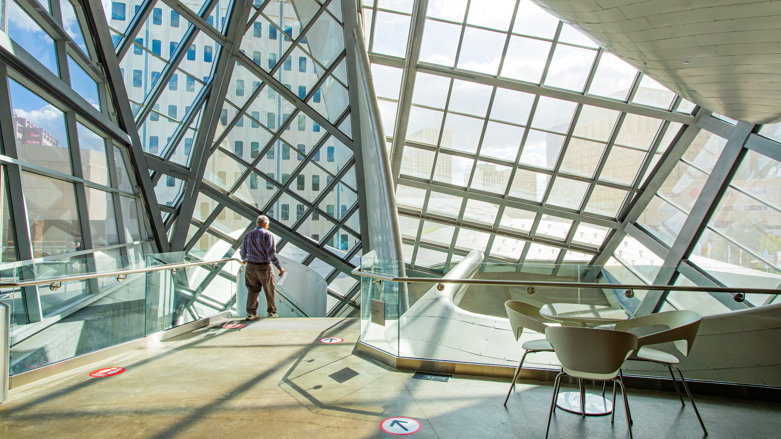 Art Gallery of Alberta featuring modern architecture and interior views as well as an individual male