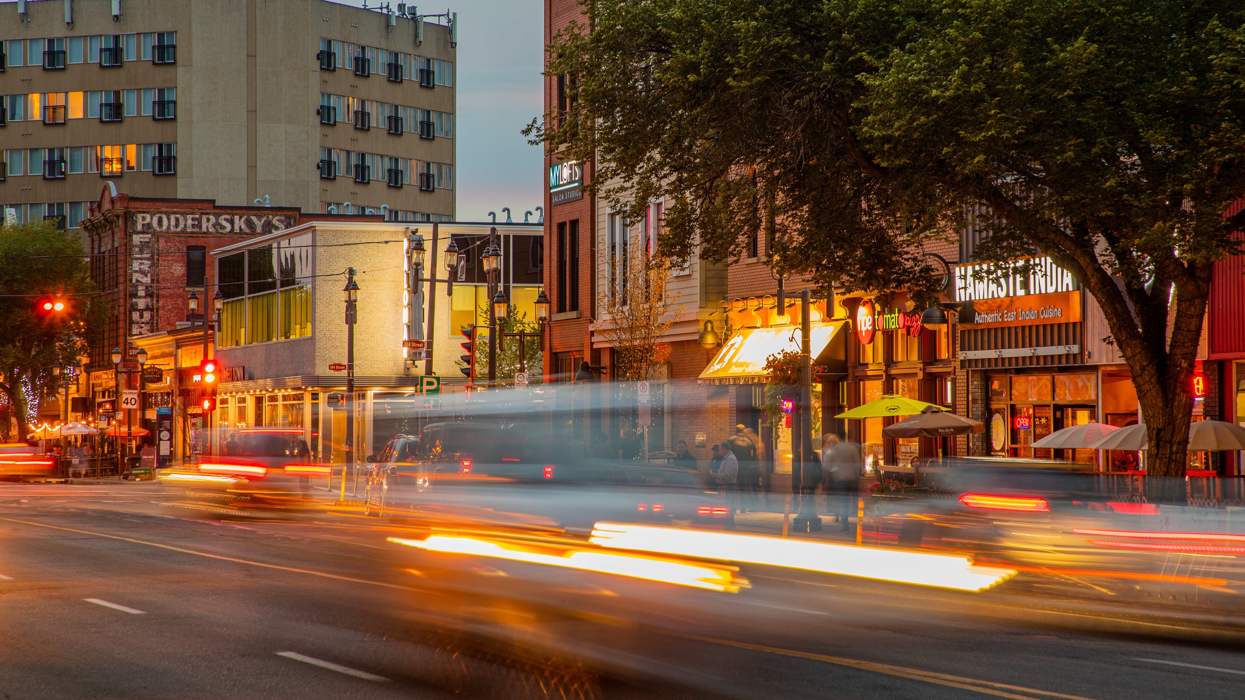 Whyte ave featuring night scenes