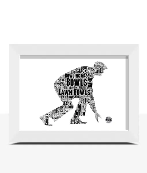 Male Bowls Player Word Art Gift Print Gifts For Dad