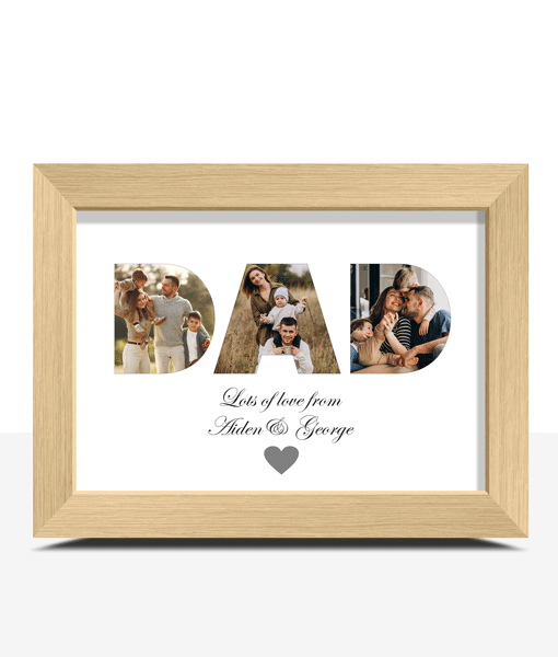 Personalised DAD Photo Collage Frame Gift Fathers Day Gifts