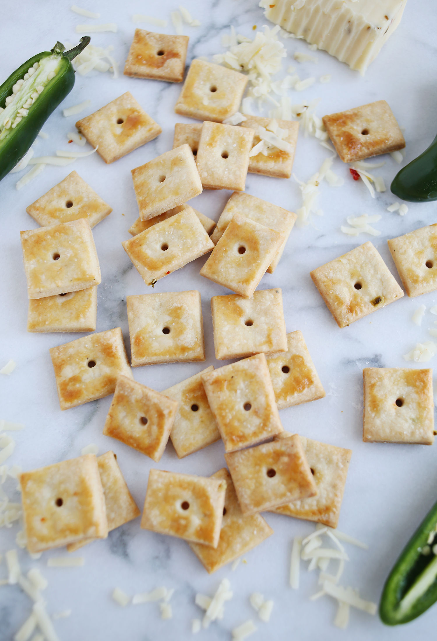 Homemade pepper jack crackers