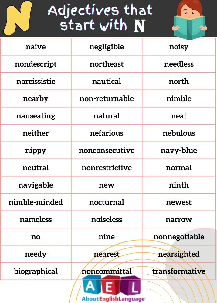 Adjectives that start with N – Learn English online free