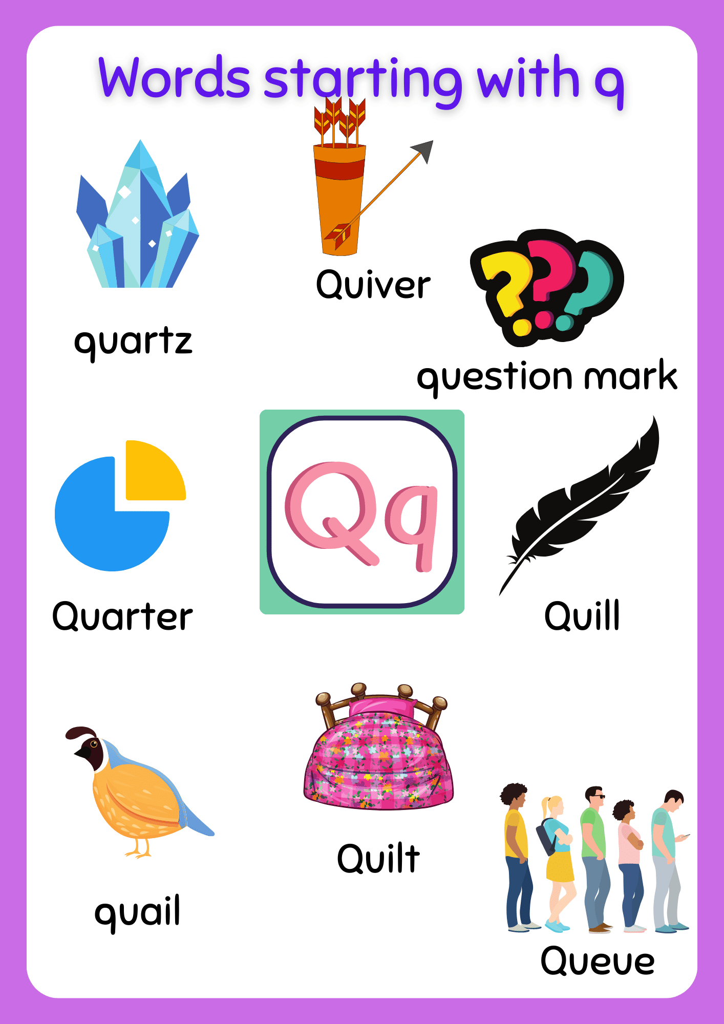 Letter Q Words For Preschool