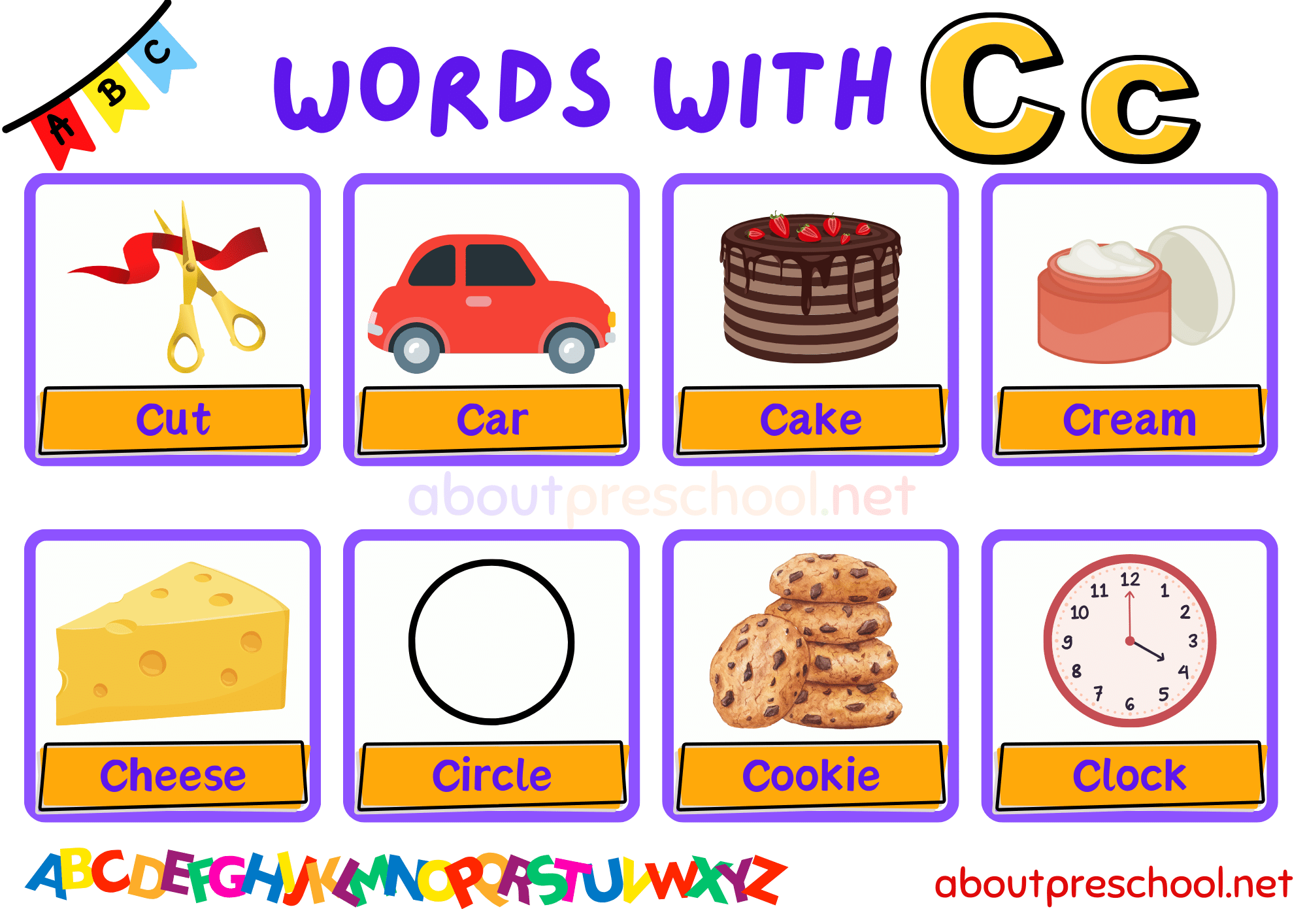 Free Printable words that start with C Worksheet Archives - About Preschool