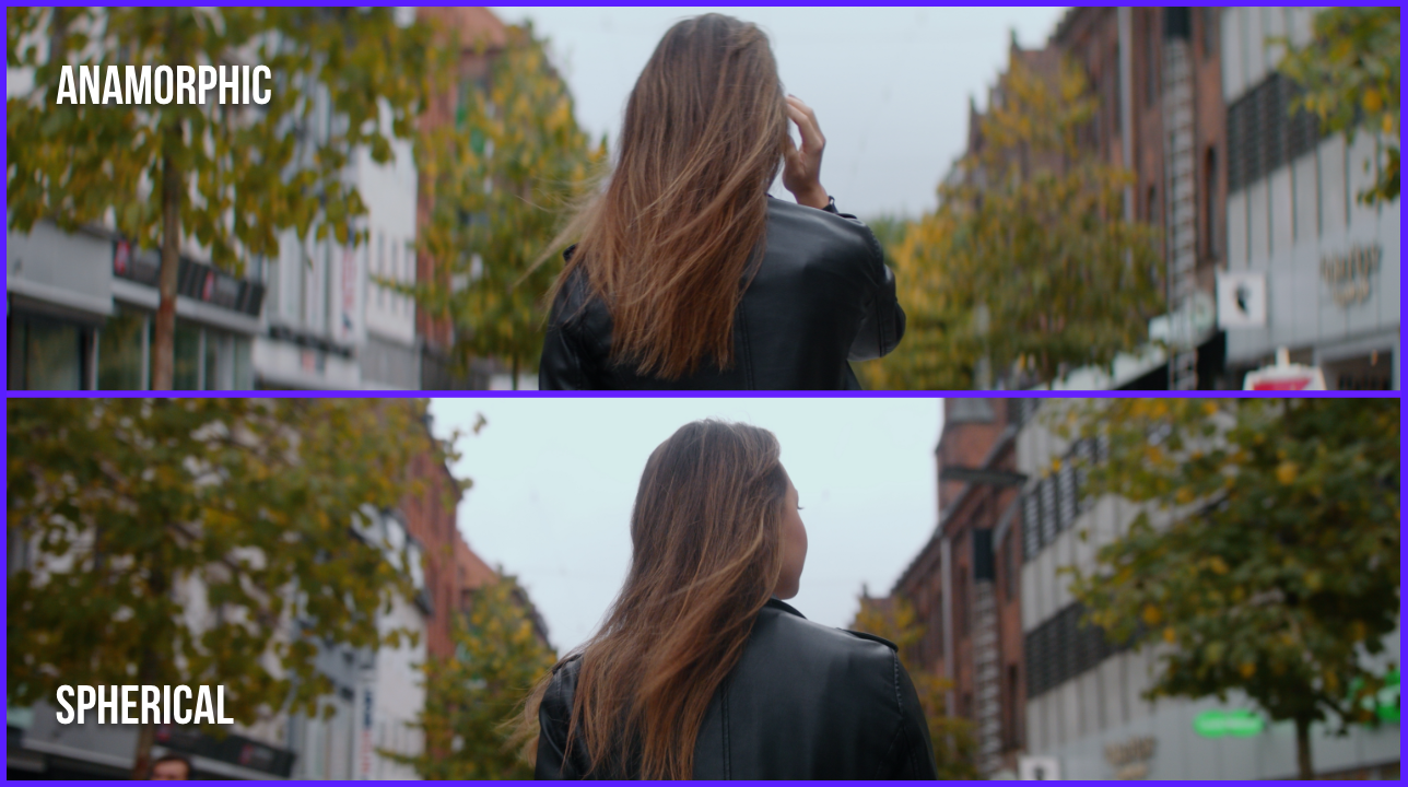 distortion and width comparison of the spherical and anamorphic footage in the city of Aarhus Denmark