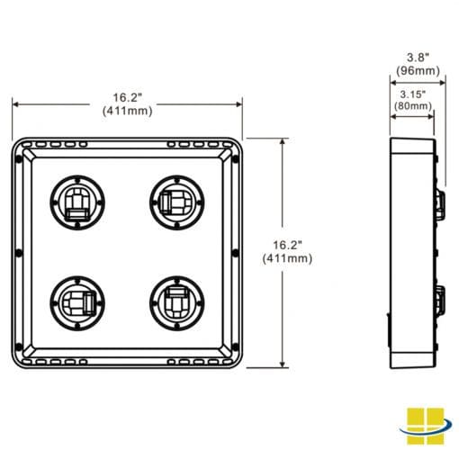 200w vandal resistant led lighting dimensions