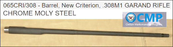 m1 Garand Rifle Barrels CMP Criterion