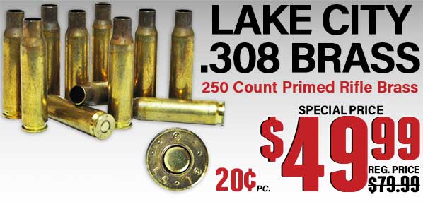 Midsouth Shooters Lake City Surplus pull-down primed .308 Win 7.62x51 brass sale bulk 250