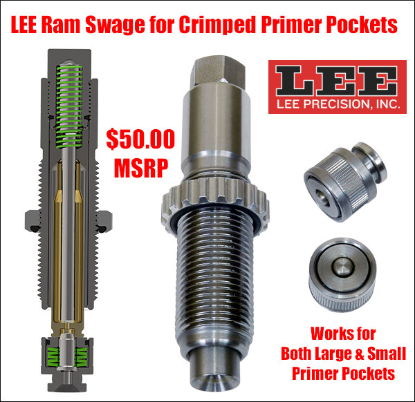 lee single stage ram swage primer pocket crimp remover die