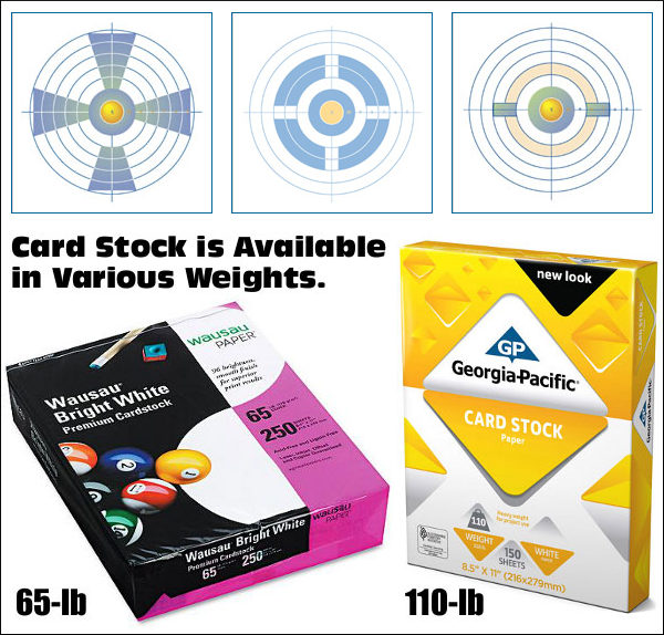 Printing Targets card stock heavy paper benchrest