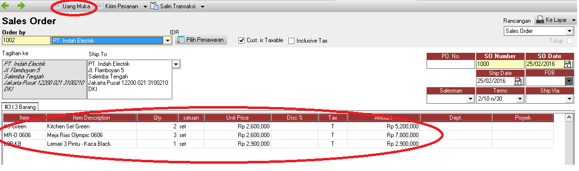 Cara Membuat Uang Muka Penjualan Pada Accurate Dan Easy