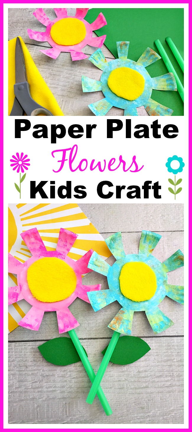 Adorable Paper Plate Flowers Kids Craft- Fun Spring Craft for Kids!