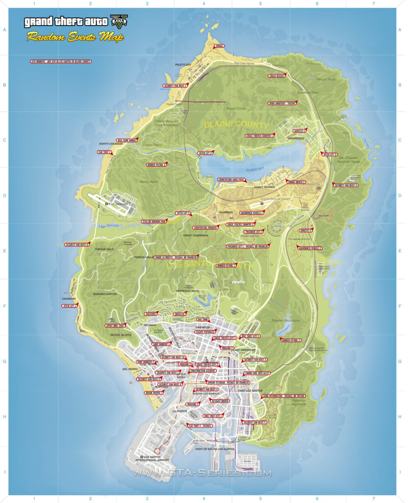 GTA Series GTA 5 Mappe Tematiche | Adams Printable Map