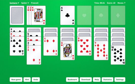 Solitaire gameplay.