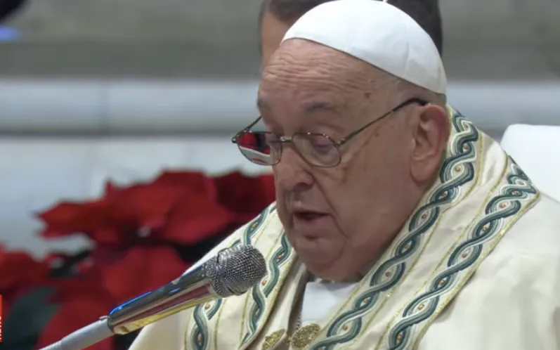 Pope Francis delivers his homily during a Mass on the Solemnity of Mary, Mother of God January 1, 2