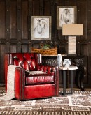 high end red leather swivel chair with tufted back,red leather chesterfield chair