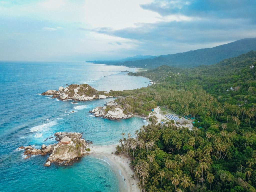 Aerial view of Cabo San Juan, Tayrona National Park, Colombia