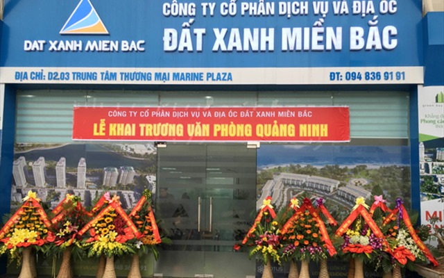 Mẫu bảng hiệu mua bán nhà đất Công ty CPDV & XD Địa ốc Đất Xanh