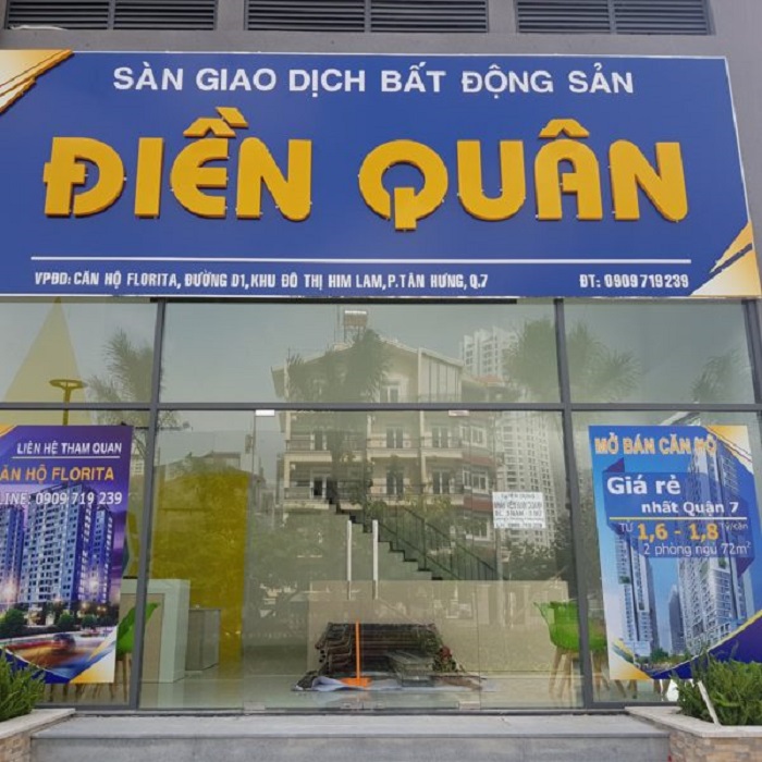 Mẫu bảng hiệu mua bán nhà đất Điền Quân