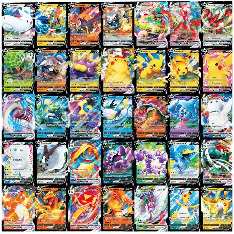 New Pokemon Card Featuring 60 VMAX Game Battle Carte Trading English ...