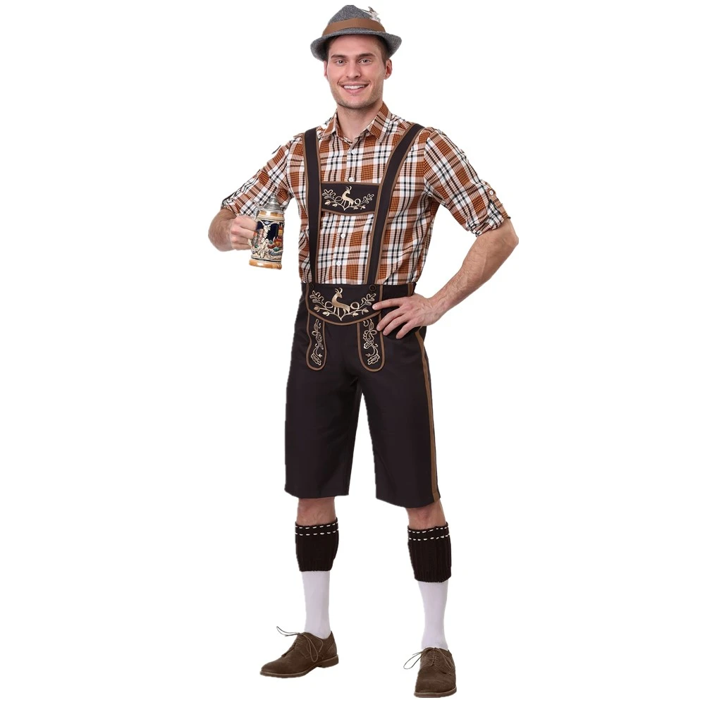 Germany Adult Male Traditional Oktoberfest Costume Bavarian Lederhosen Beer  Men's Fancy Dress Carnival Party Suspenders Shorts|Trang Phục Nghỉ Lễ| -  AliExpress