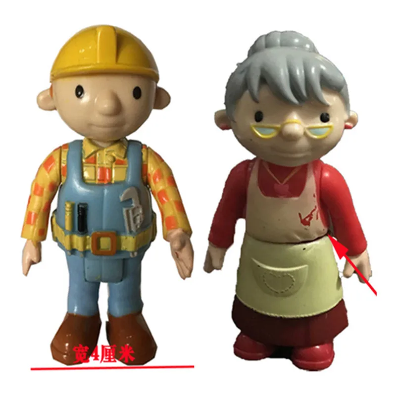 Bob the Builder 7cm Cartoon Anime Action Figures Dolls Kids PVC Model Arm  Leg Can Move Block can We Fix it for Gifts