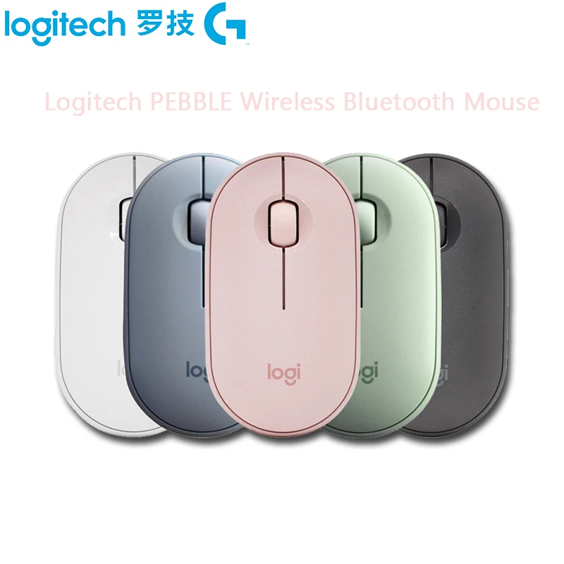 Logitech Pebble Cobblestone Wireless Bluetooth Mute Mouse Girl Cute Pink Compact Portable Cartoon Computer Silent Wireless Mouse Mice Aliexpress