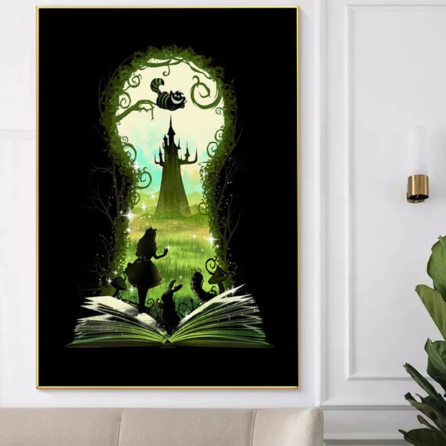 Alice Wonderland Painting Cartoon | Alice Wonderland Home Decor ...