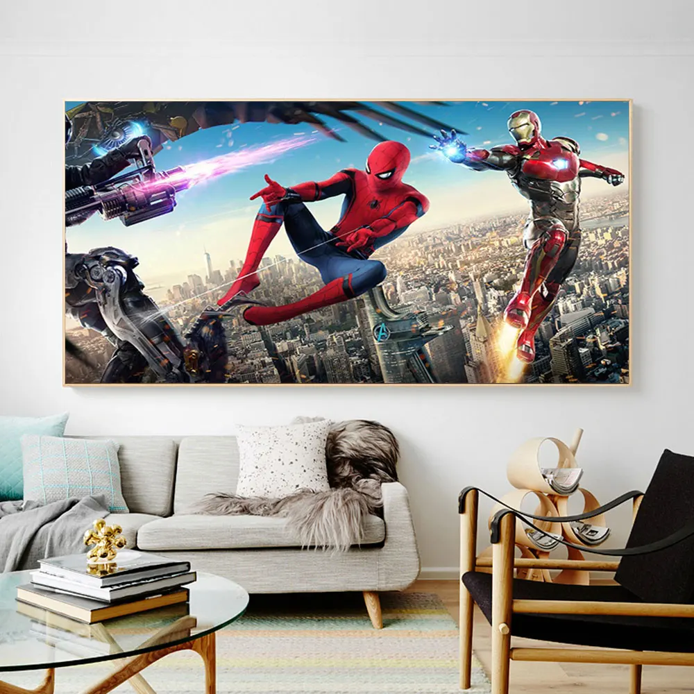 Marvel Movie Avengers Superhero Spider-Man Black Panther Iron Man Canvas  Painting HD Print Poster Wall Art Room Decoration Mural - AliExpress Home &  Garden