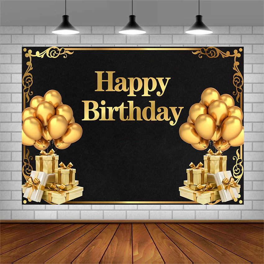 Avezano Photography Backgrounds Happy Birthday Party Banner Golden Balloon  Backdrops Photo Studio Photocall Photozone Decoration|Background| -  AliExpress