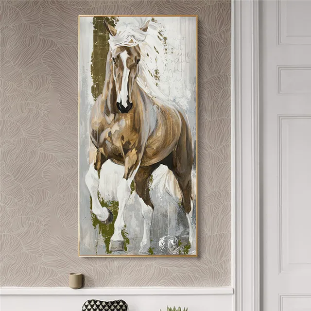 Beautiful Running Horse Paintings Printed on Canvas 2