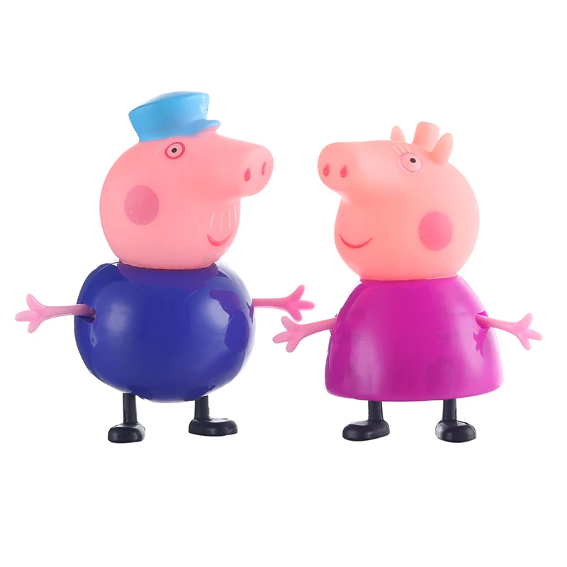 Peppa pig Original Action Figure Dolls Family Dad Mom Grandpa Grandma ...