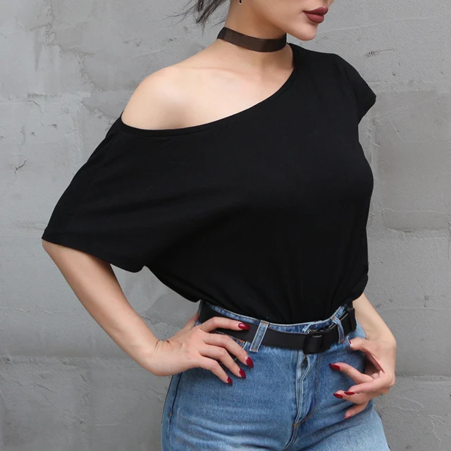 Download 2017 Summer Essential Type Off Shoulder One Side Tee Women ...