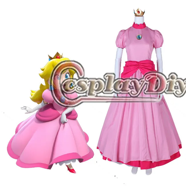 Cosplaydiy Custom Made Princess Peach Cosplay Pink Ball Gown Dress ...