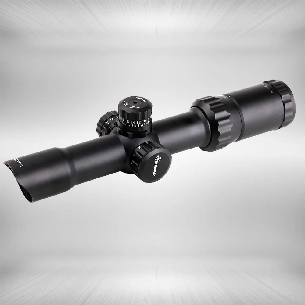 Hunting Riflescope SNIPER 1-4X28 Glass Etched Chevron Reticle Tactical ...