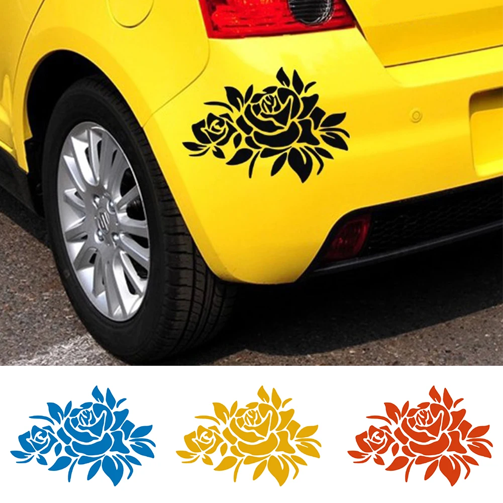 Flower Car Stickers  Cover Scratches Vehicle Bumper Window 