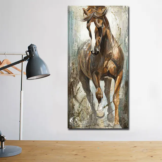 Beautiful Running Horse Paintings Printed on Canvas 3