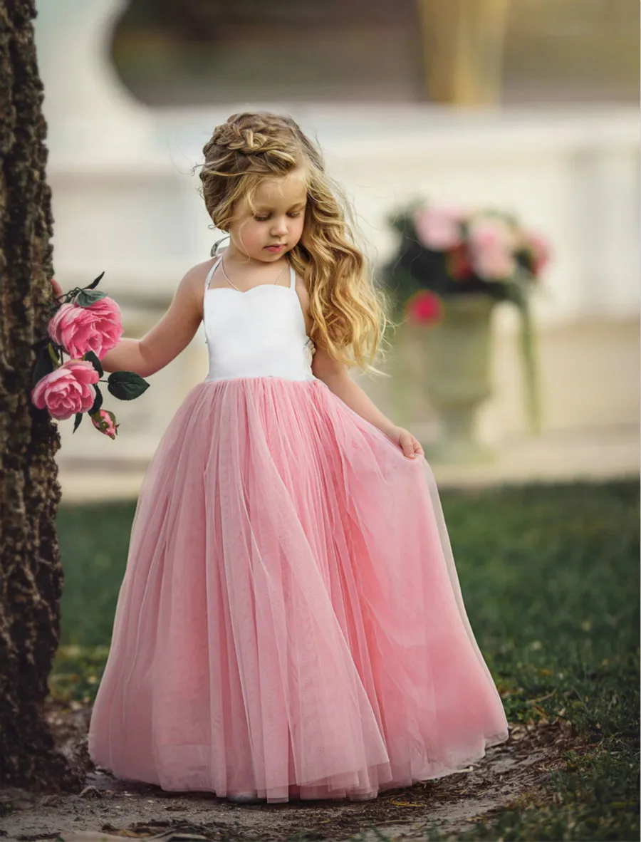 2017 New Toddler Girls Princess Party Wedding Bridesmaid Tutu Dress